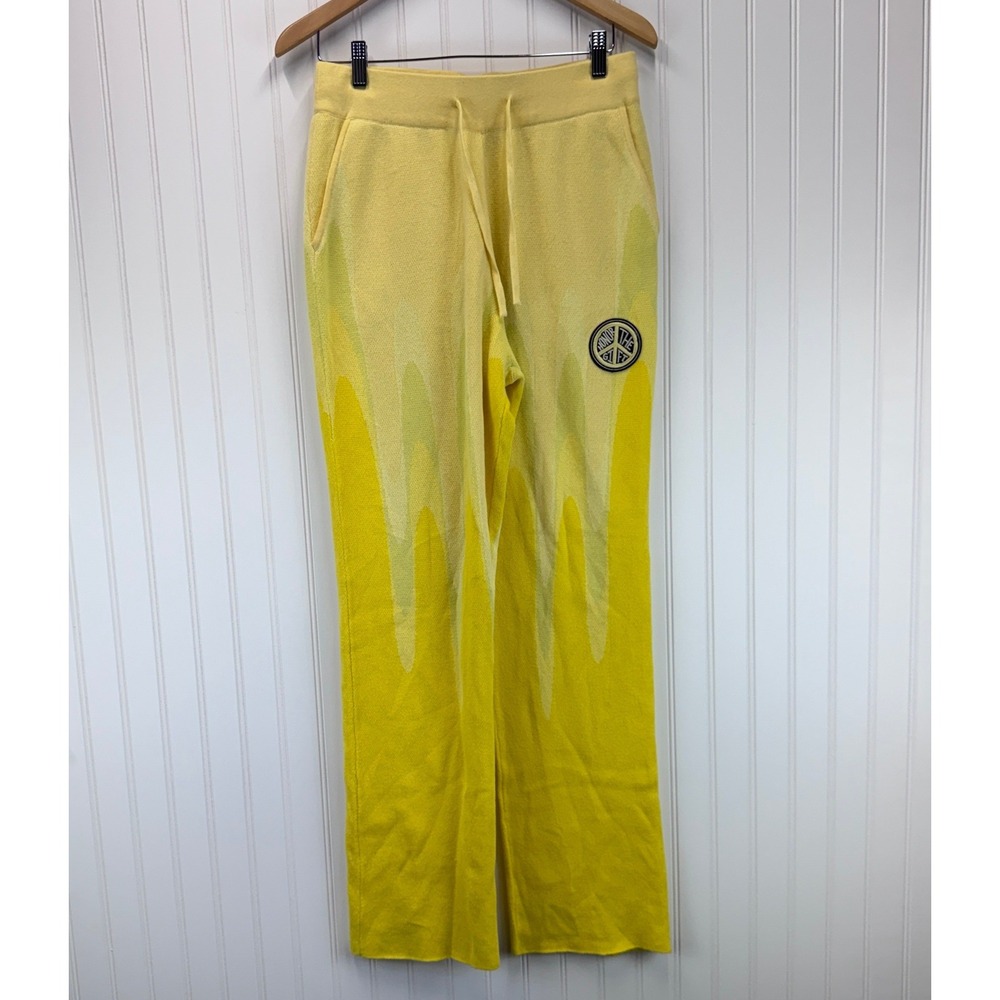 Honor The Gift Knit Pants Mens Small Yellow Gradient Drip Streetwear Lounge Art